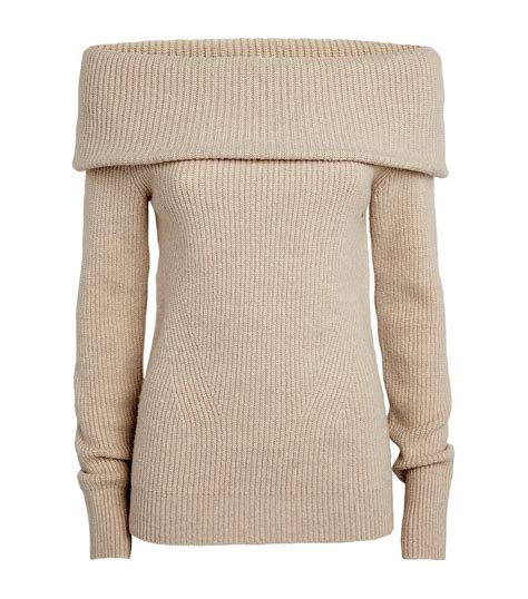 ISABEL MARANT Beige Off The Shoulder Baya Sweater Harrods UK