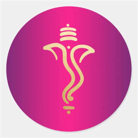 Pink Gold Festive Ganesh Indian God Classic Round Sticker Zazzle