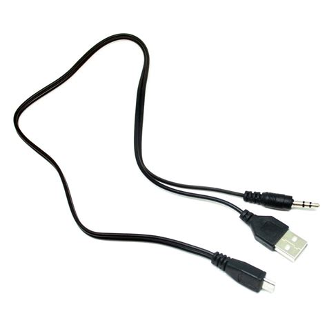 Kabel Splitter Micro Usb Ke Aux 35 Mm Usb Male 50 Cm V835 Black