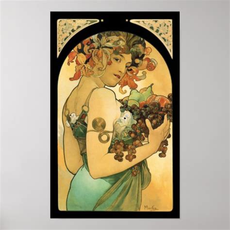 Alphonse Mucha Fruit 1897 Art Nouveau Poster Zazzle