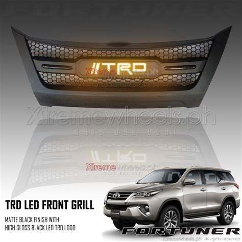 Toyota Fortuner Led Trd Logo Matte Black Front Grill Grille