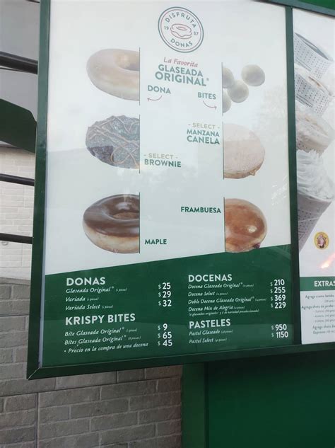 Menu at Krispy Kreme restaurant, Naucalpan, Loma Suave