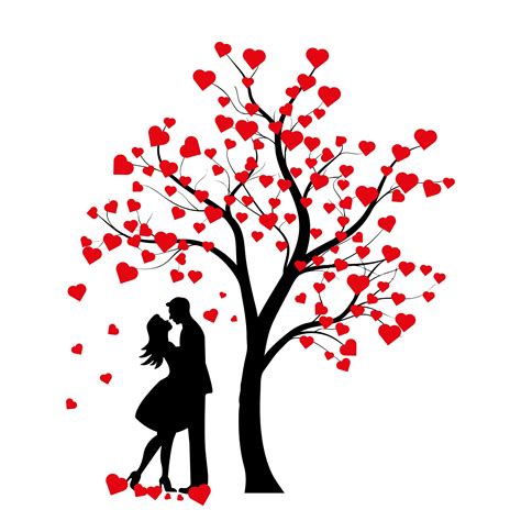 Couple Svg Tree With Hearts Svg Valentine Tree Svg Couple Etsy