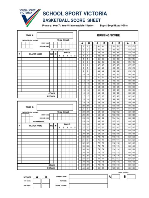 Printable Basketball Score Sheet Pdf Printable Word Searches