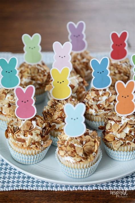 Bunny Cupcake Picks With Free Printable Dowload Bunny Desserts