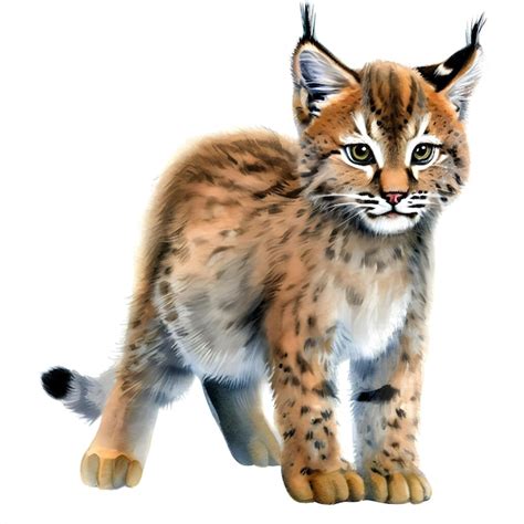 Premium AI Image | A drawing of a lynx cub