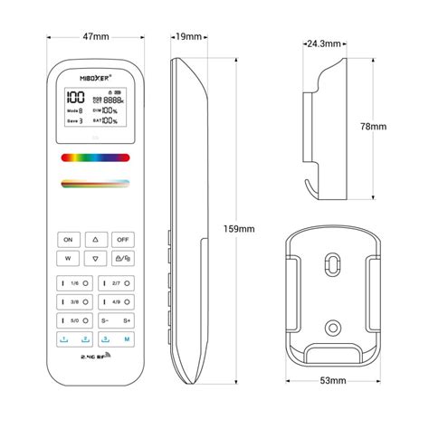 Controlo Remoto Led Rgb Cct Zonas Branco Fut Mi Light