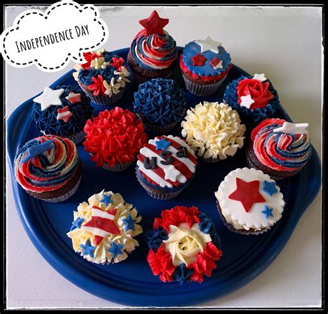 Independence Day Cupcakes Red White And Blue Stars And Stripes Red White