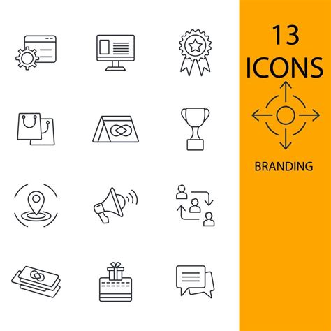 Branding Icons Set Branding Pack Symbol Vector Elements For