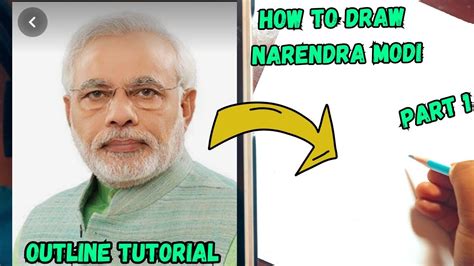 How To Draw Narendra Modi Ji Narendra Modi Drawing Outline Tutorial