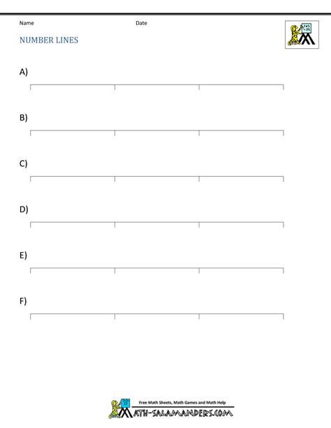 Free Blank Number Lines—all Grade Levels — Mashup Math Worksheets Library