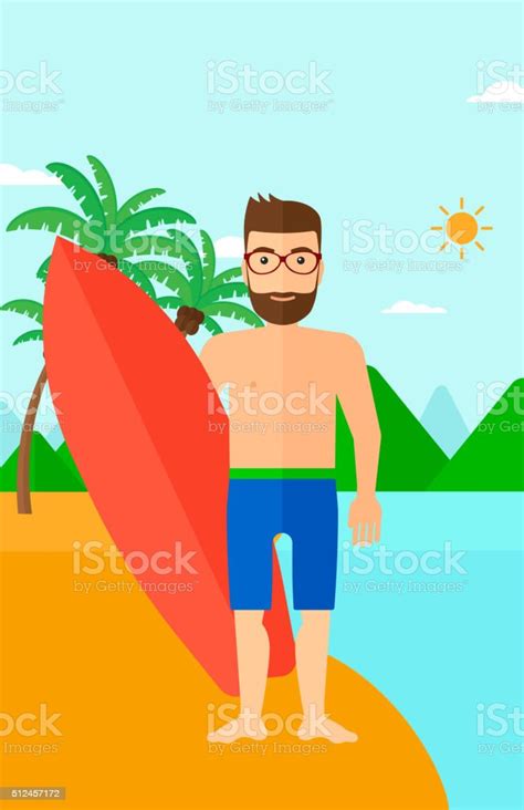 Surfer Holding Surfboard Stock Illustration Download Image Now