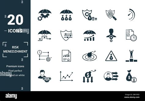 Risk Management Icon Set Include Creative Elements Risk Management