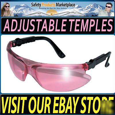 Pink safety glasses sunglasses UV400 ansi Z87.1 eyewear