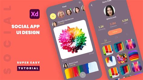 Social Media App Ui Design Speed Art Adobe Xd Tutorial Tips