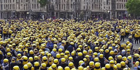 Minions In Chains Being Marched Through A City Square Stable