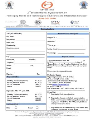 Fillable Online Jiit Ac Registration Form Title Prof Dr Mr Ms Full