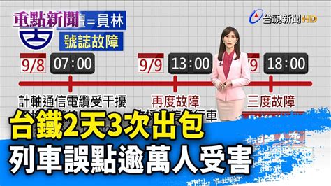 台鐵2天3次出包 列車誤點逾萬人受害【重點新聞】 20220910 Youtube