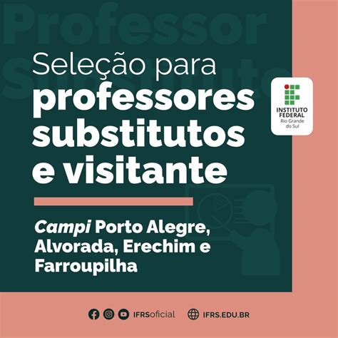 IFRS Abre Vagas Para Professores Substitutos E Professor Visitante