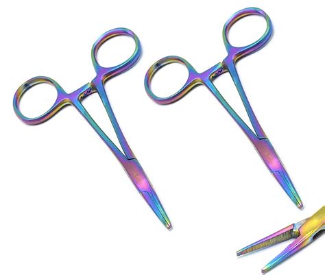 Amazon Teckmed Set Of Multi Color Hemostat Forceps With Serrated