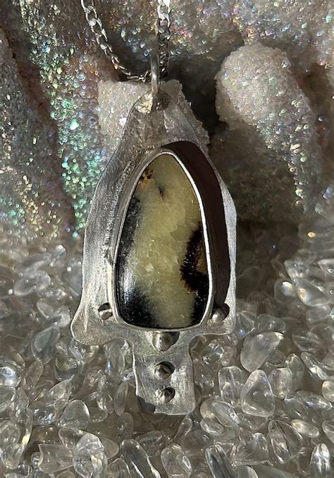 Handcrafted Sterling Silver And Opal Pendant Gem