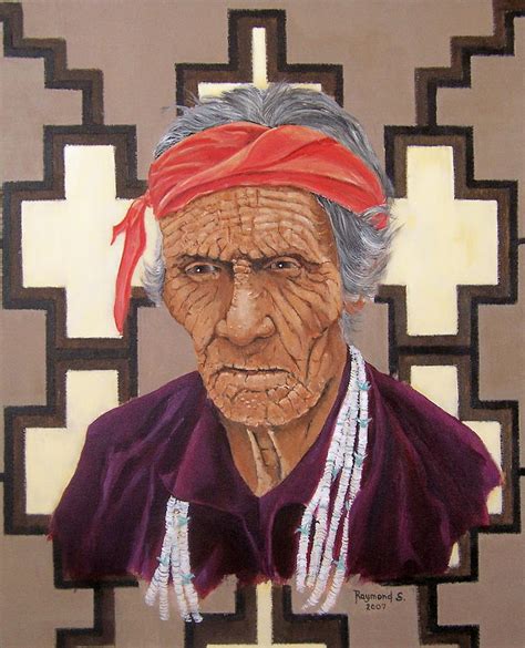 Navajo Medicine Man Painting by Raymond Schuster