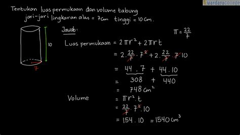 Contoh Soal Luas Dan Volume Tabung Berbagai Contoh