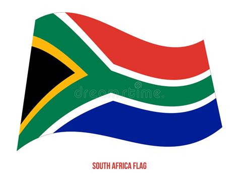 South Africa Flag Waving Vector Illustration On White Background South