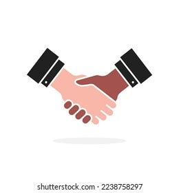 Cartoon Handshake Icon Isolated On White Stock Illustration 2238758297 ...