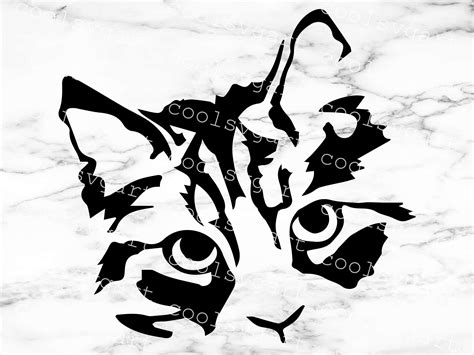 Cat Svg Archivo Svg Cat Silueta De Gato Cara De Gato Svg Etsy The