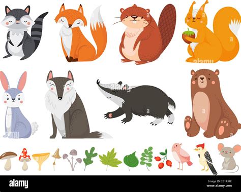 Cartoon forest animals woodland hi-res stock photography and images - Alamy