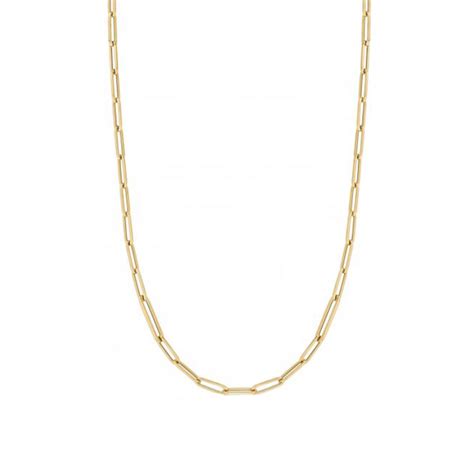 18K Yellow Gold Long Paperclip Link Necklace Josephs Jewelers