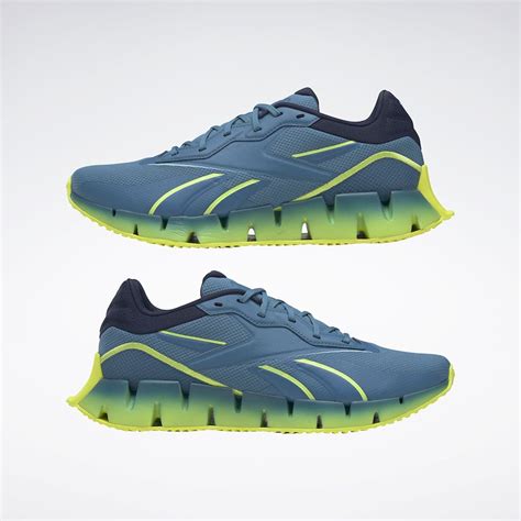 Zig Dynamica 4 Shoes In Steely Blue S23 Rsolar Acid Yellowvector Navy