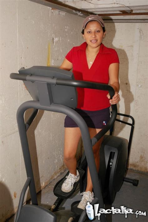Lactating Latina Gets Distracted While Working Out Porn Pictures XXX