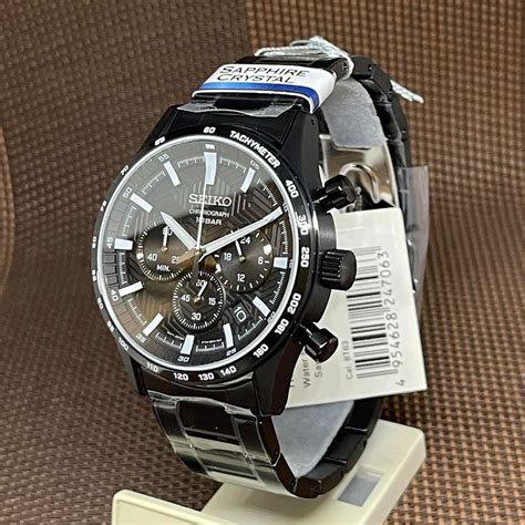 Seiko Chronograph Ssb415p1 Quartz Stainless Steel Black Dial Analog Mens Watch 4954628247063 Ebay