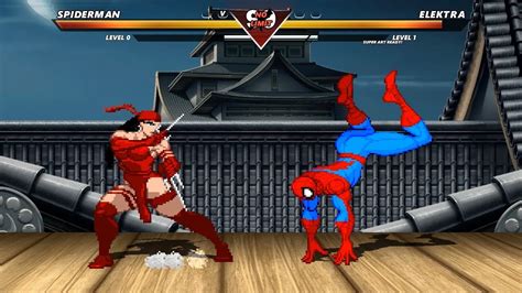 Spiderman Vs Elektra Mugen High Level Insane Epic Fight YouTube