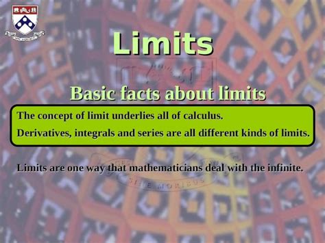 Ppt Limits Basic Facts About Limits The Concept Of Limit Underlies