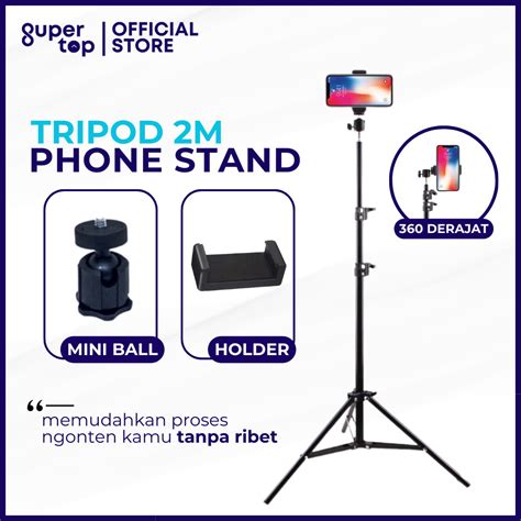 Jual Tripod Hp Meter Besi Aluminium Alloy Stand Tripot Handphone