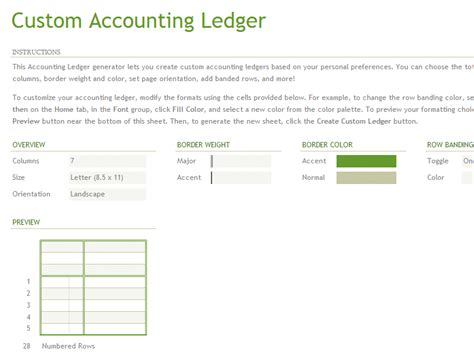 Ledger Paper Template Excel | PDF Template