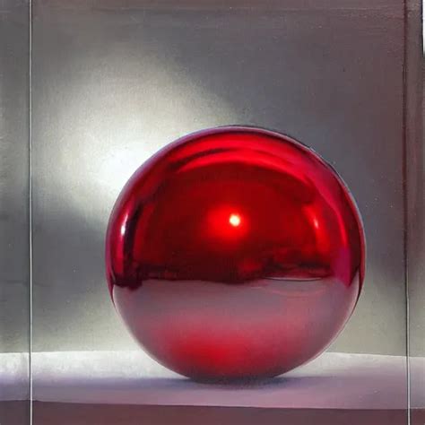 Chrome Spheres On A Red Cube By Robert Walter Weir Stable Diffusion