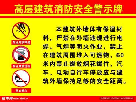 高层建筑消防安全警示牌设计图广告设计广告设计设计图库昵图网