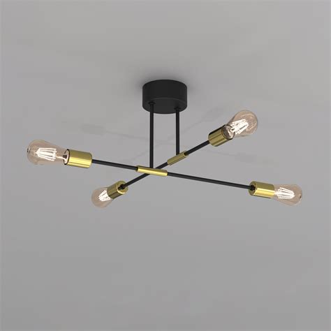 Lampa Sufitowa Ilia Czarna Z Ota Punktowa Lampy Pl