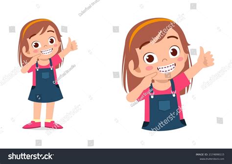 Little Kid Using Dental Braces Feel Stock Vector (Royalty Free) 2174898115 | Shutterstock