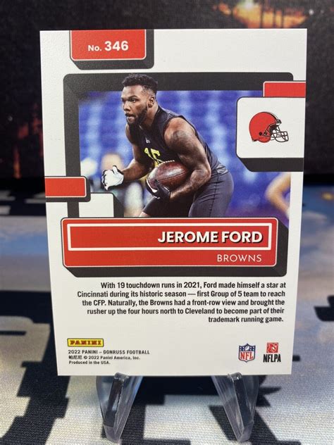 2022 Jerome Ford Panini Donruss Gold Holo Press Proof Rated Rookie 346