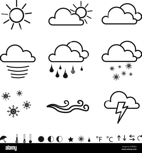 Set Of Weather Icons Stock Vector Image Art Alamy