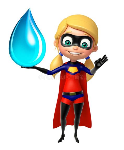 Water Super Hero With Cape Stock Vector Illustration Of Courage