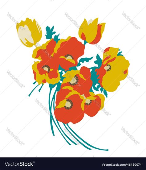 Olga 1979 Flower Power Bouquet Royalty Free Vector Image