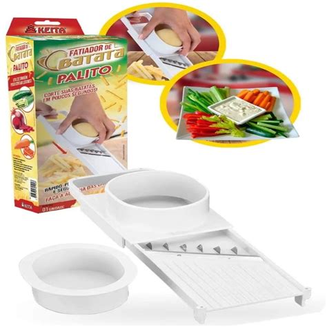 Mini Mandoline Fatiador De Batata Legumes Cortador Palito Multiuso