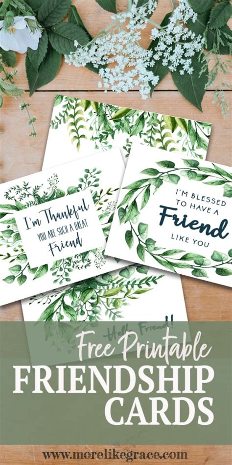 Free Printable Friendship Cards | More Like Grace