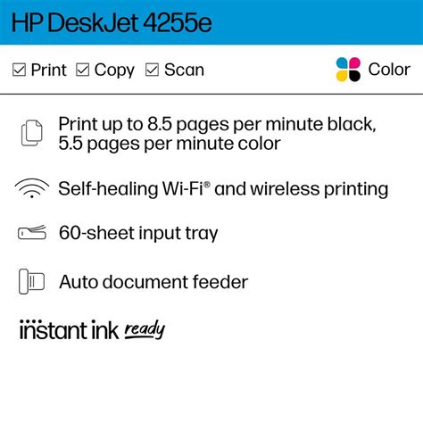 Hp Deskjet 4255e Wireless All In One Inkjet Printer With 3 Months Of Instant Ink Included With